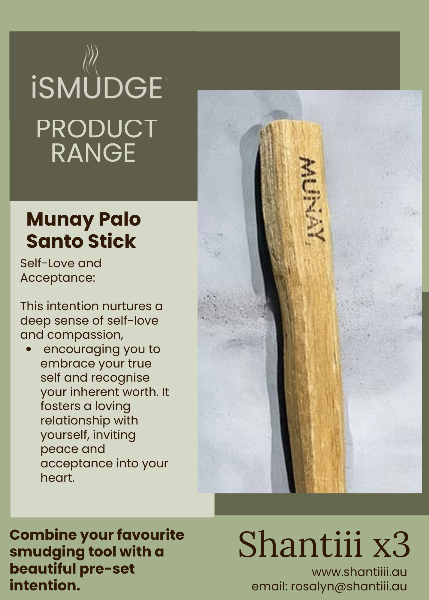 iSmudge - Munay Palo Santo Stick - Shantiii x3